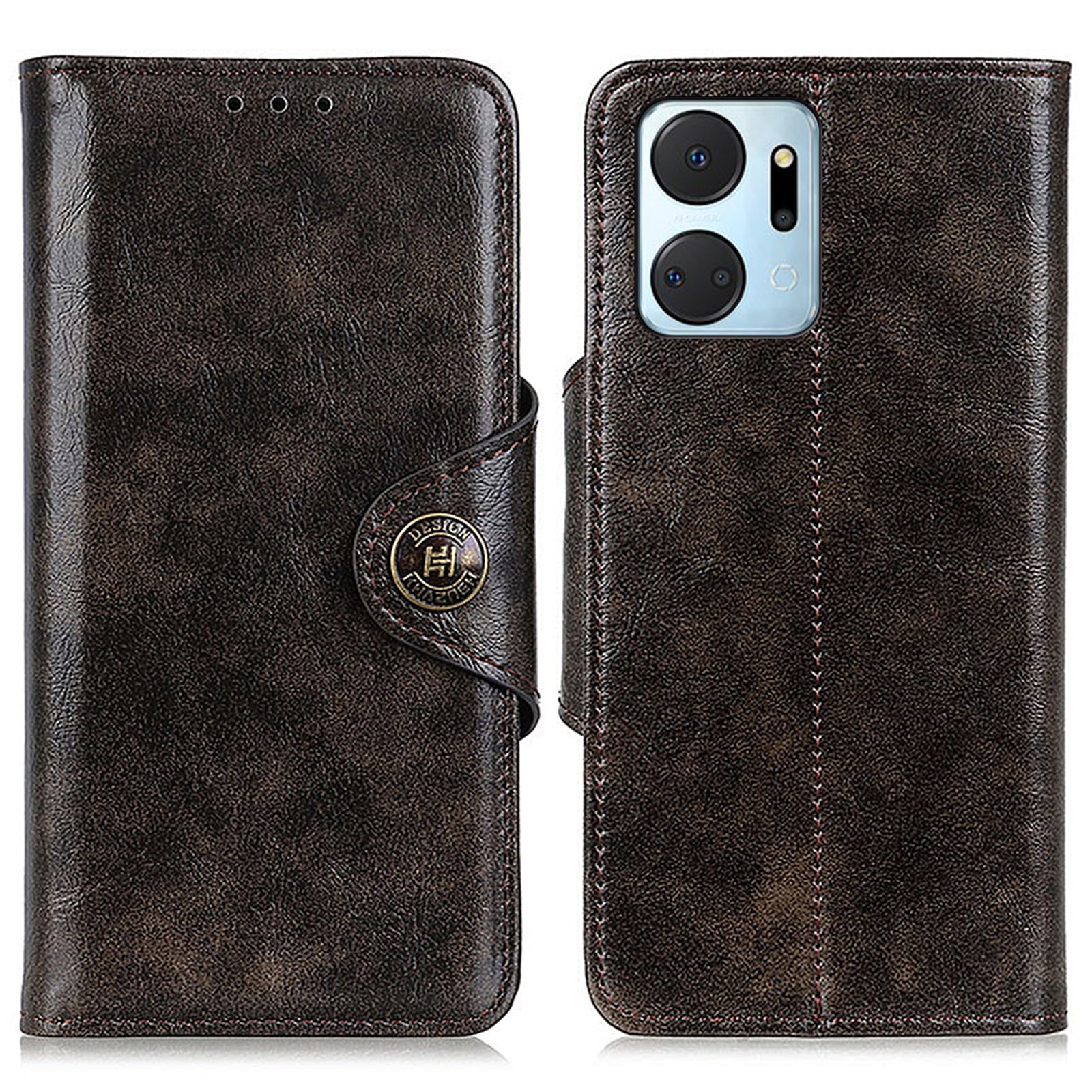 KHAZHEN For Honor X7a 5G Textured Leather Phone Case Wallet Stand Mobile Phone Cover KHAZHEN For Honor X7a 5G Textured Leather Phone Case Wallet Stand Mobile Phone Cover